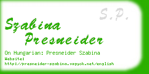 szabina presneider business card